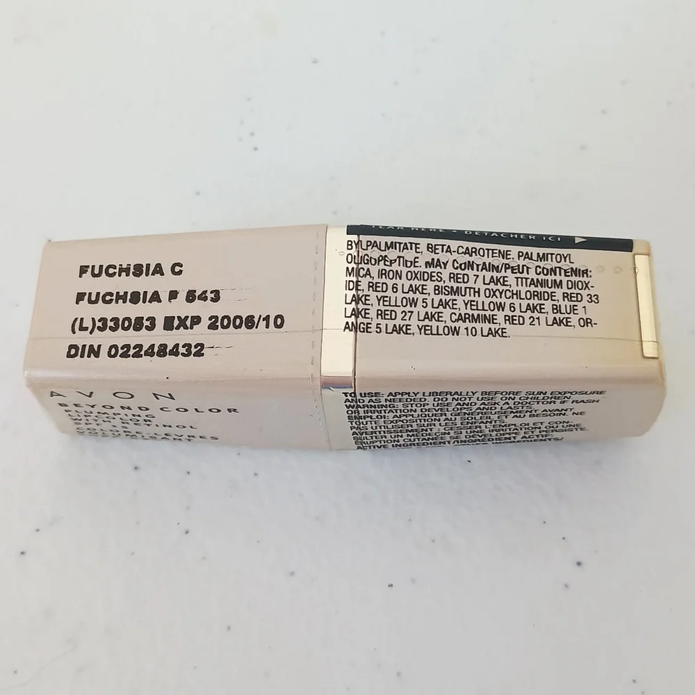 NOS Avon Beyond Color Plumping Lip Color With Retinol SPF 15 Fuchsia 3.6g Sealed